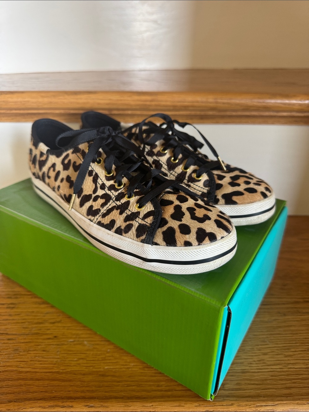 kate spade Leopard Print Low-Top Sneakers in Black & Brown